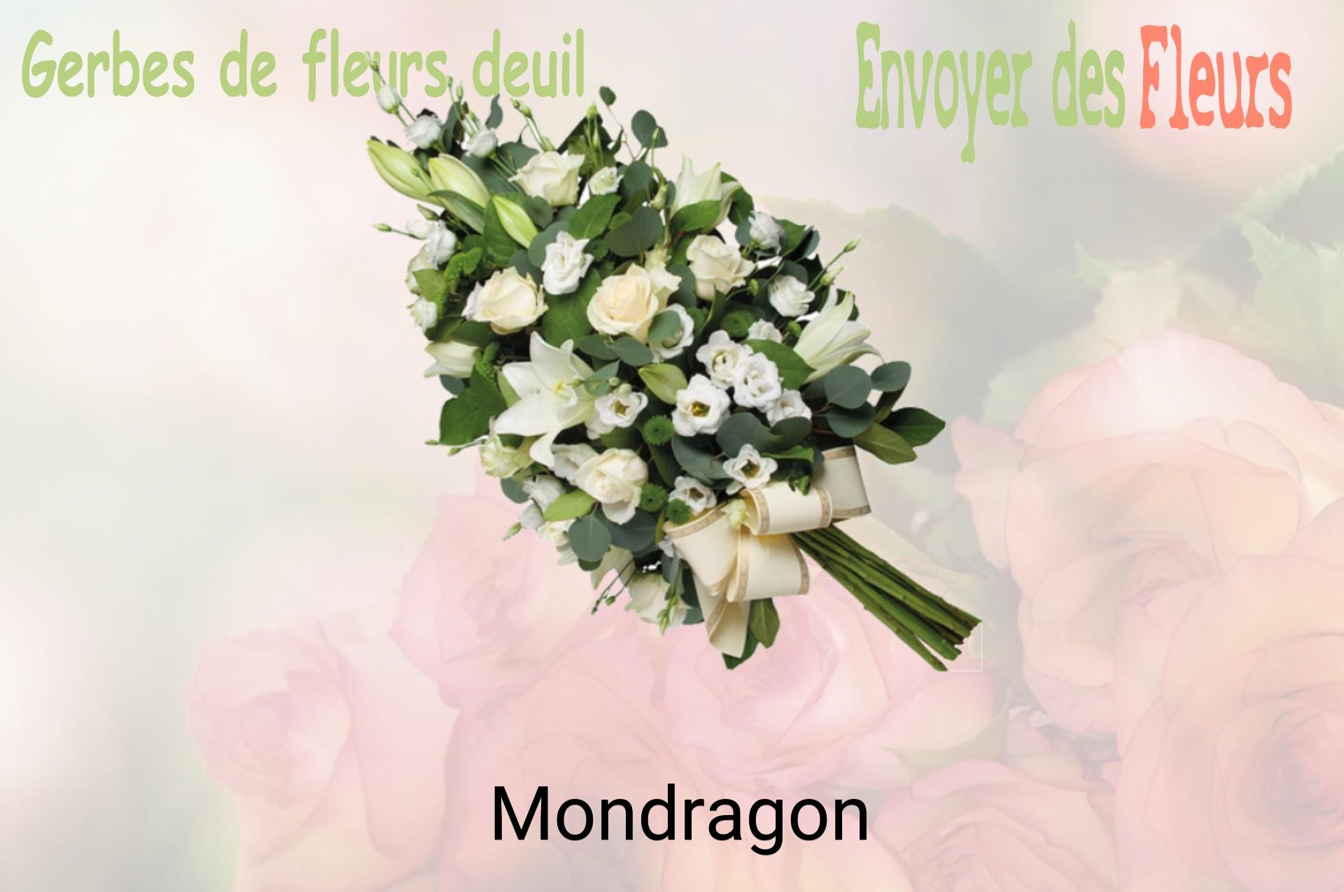 Gerbe de fleurs de deuil livrée à Mondragon
